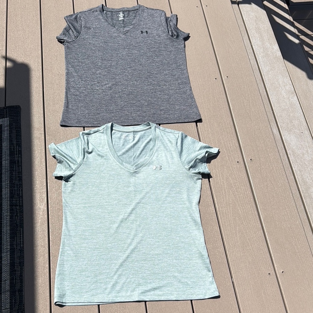 Under Armour Heather Gray and Mint T-Shirts